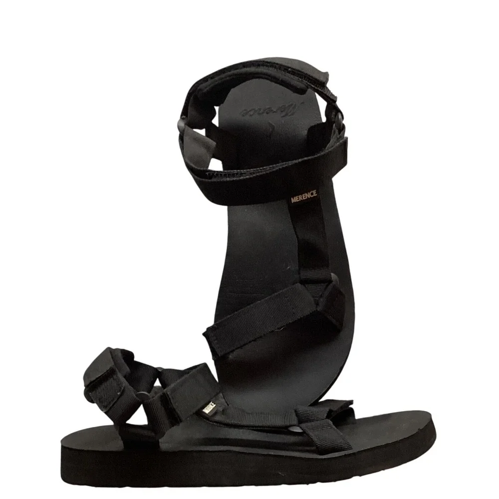 MERENCE Black Sporty Adjustable Strap Walking Sandals Size 39‎